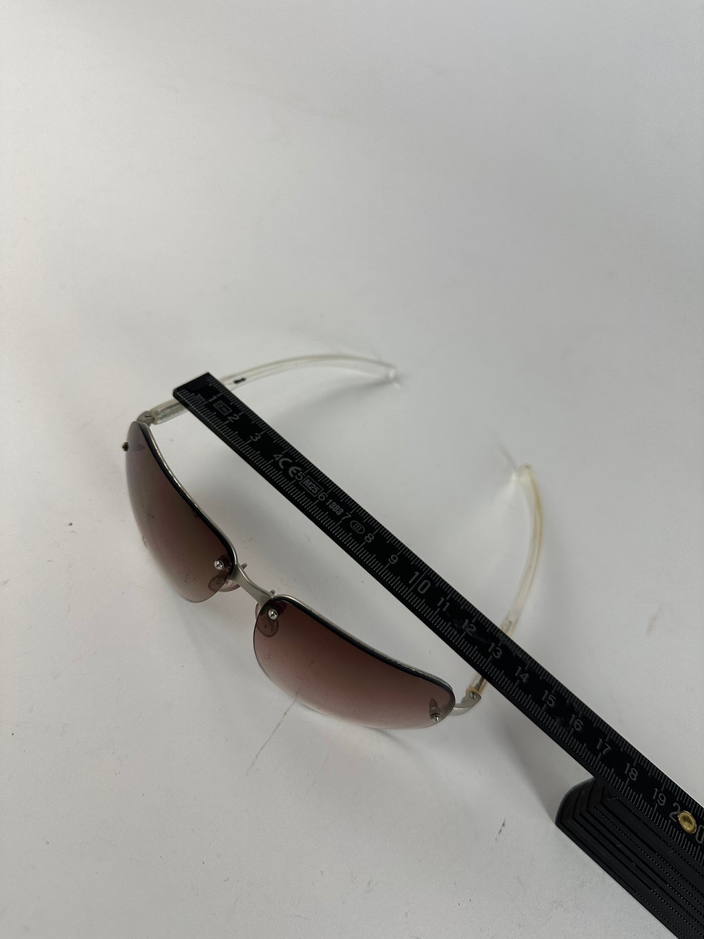 Vintage Prada Transparent Sunglasses Brown White