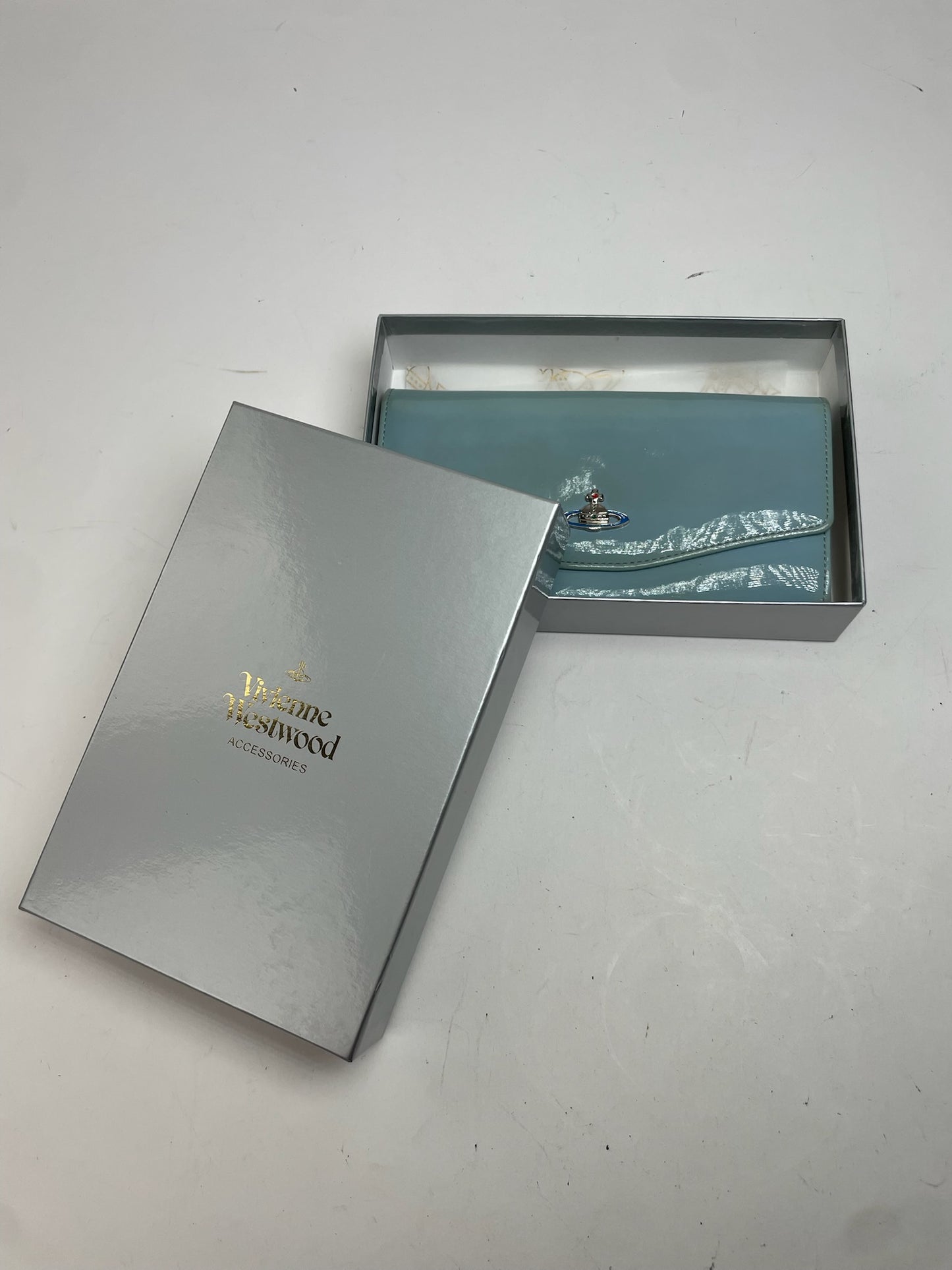 Vintage Vivienne Westwood Patent Leather Wallet Baby Blue