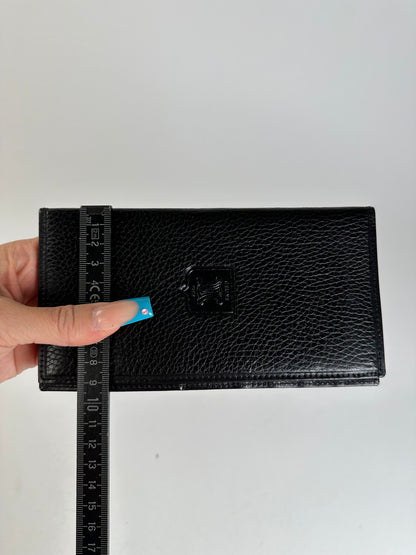 Vintage Celine Leather Wallet Black Gold