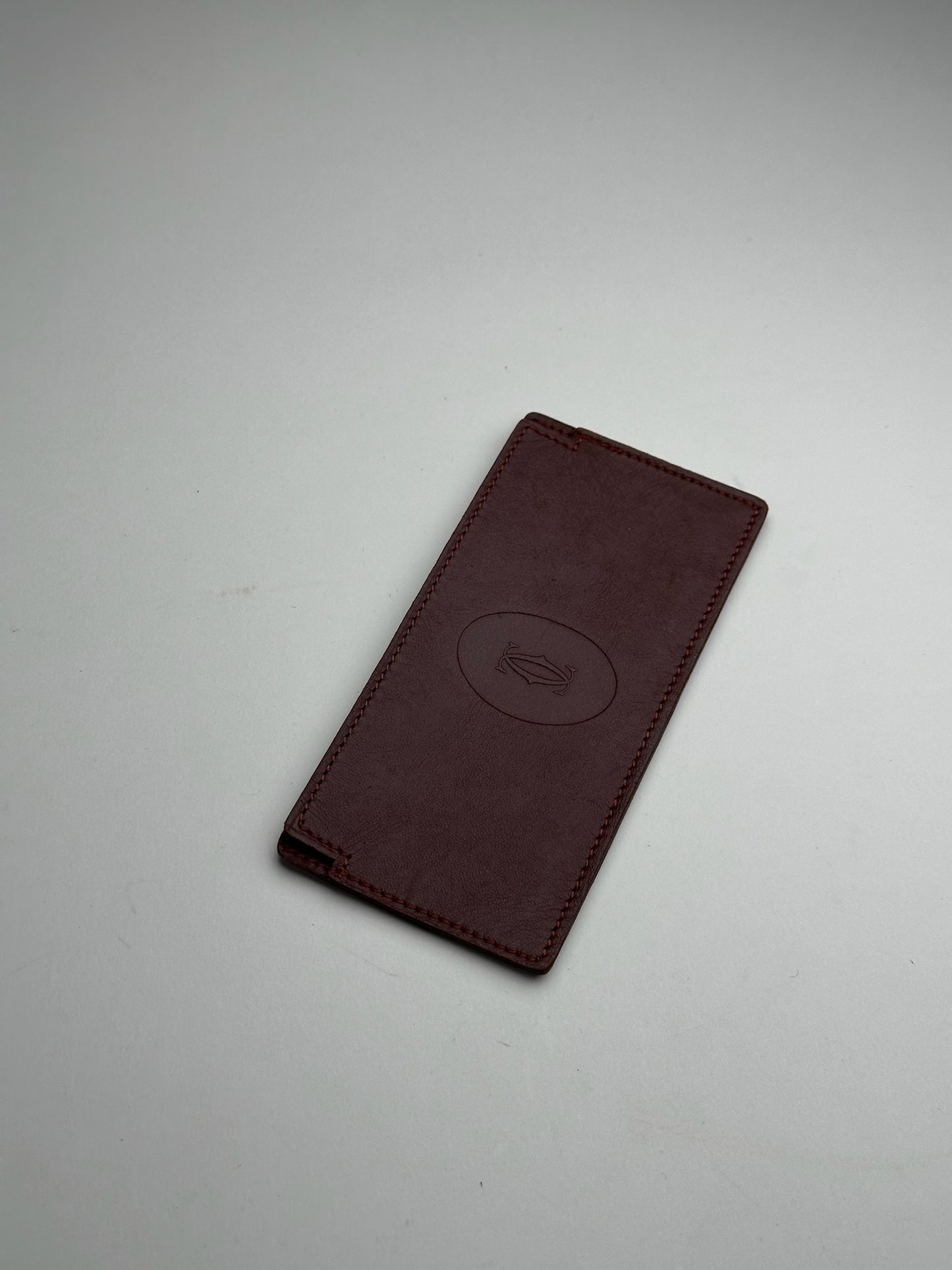 Vintage Cartier Leather ID Holder burgundy