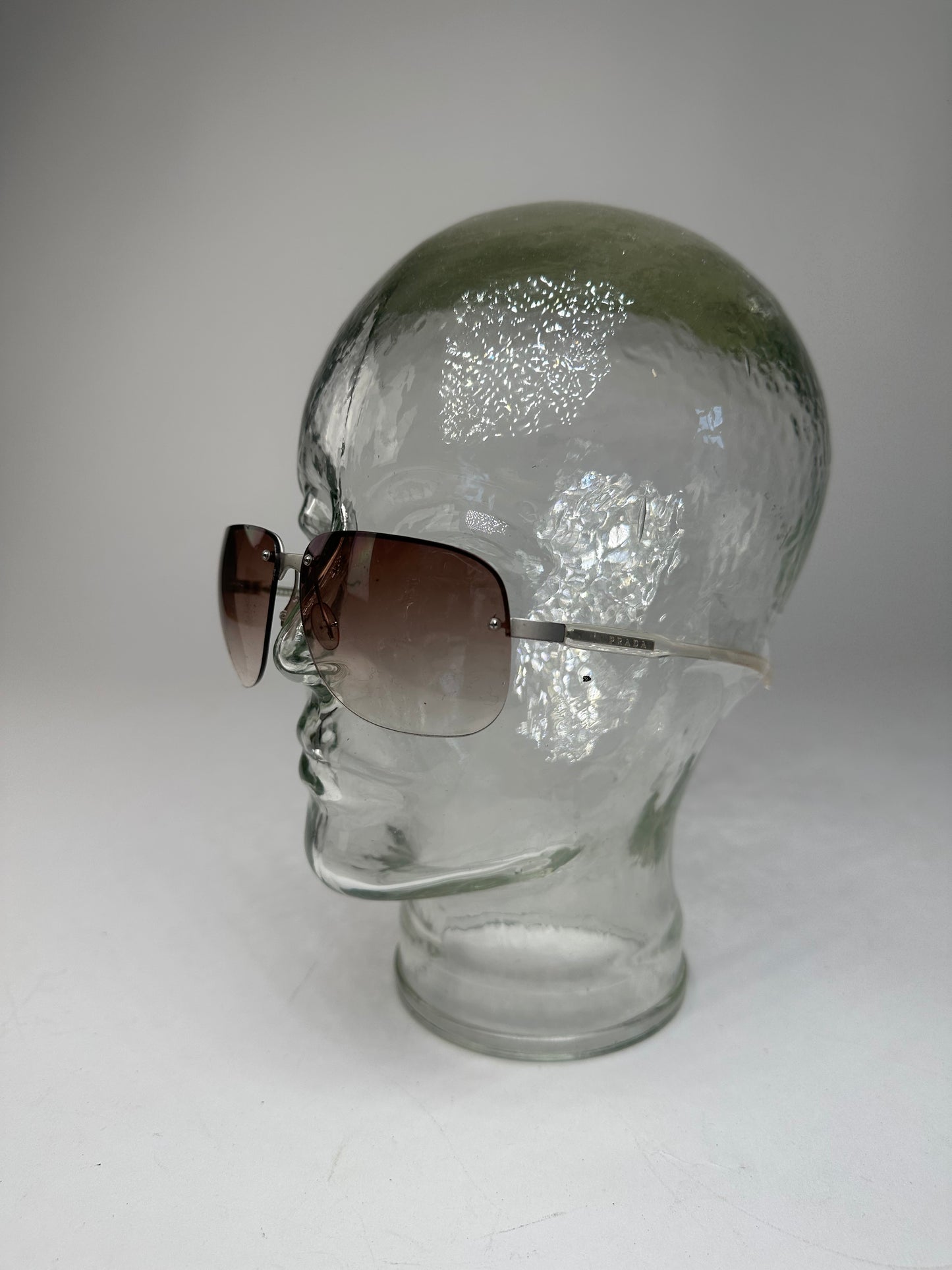 Vintage Prada Transparent Sunglasses Brown White
