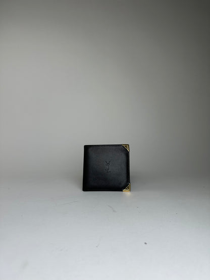 Vintage Saint Laurent Leather Wallet Black Gold