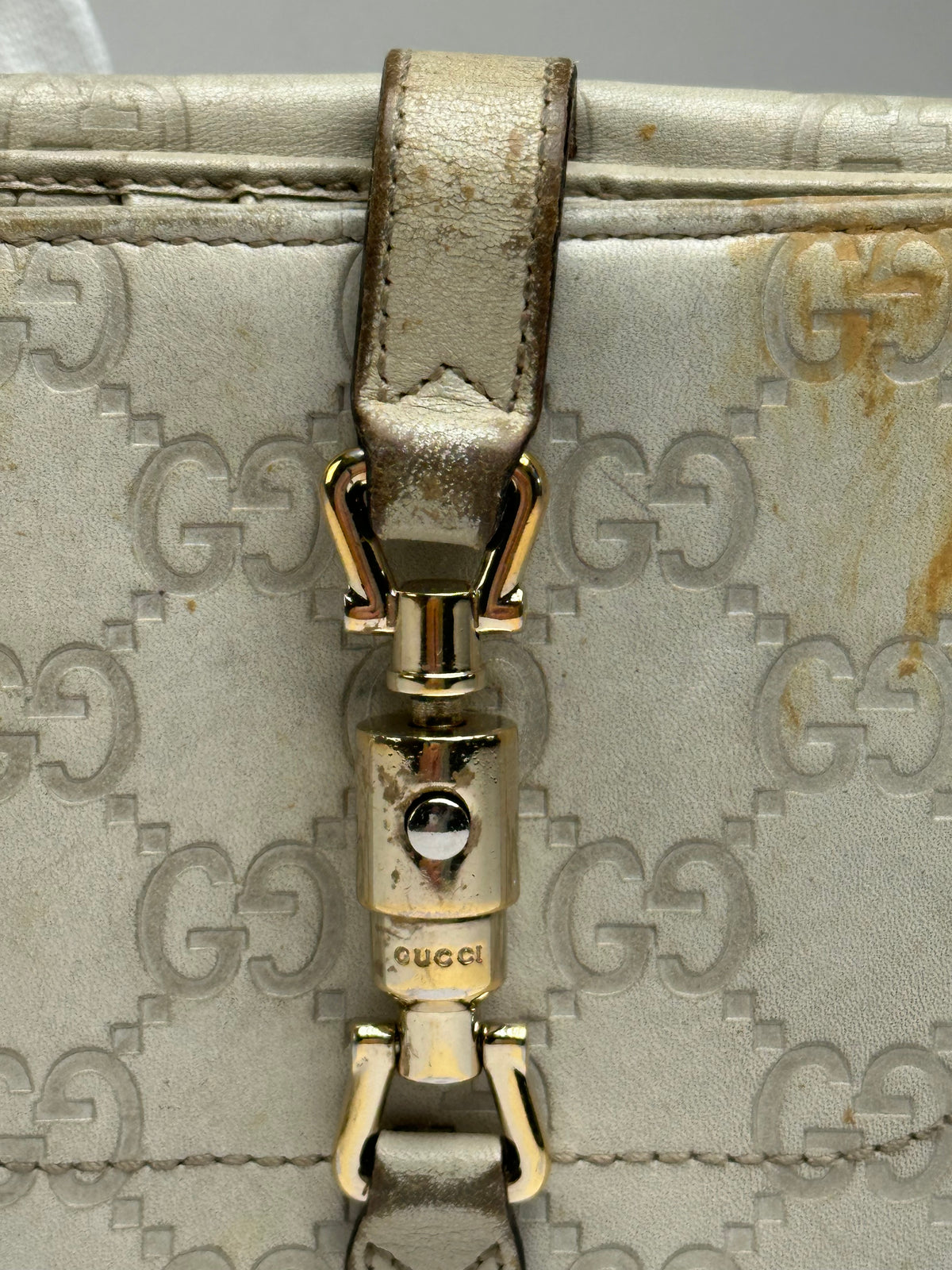 Vintage Gucci GG Supreme Bifold Wallet c. 2010s Cream Beige