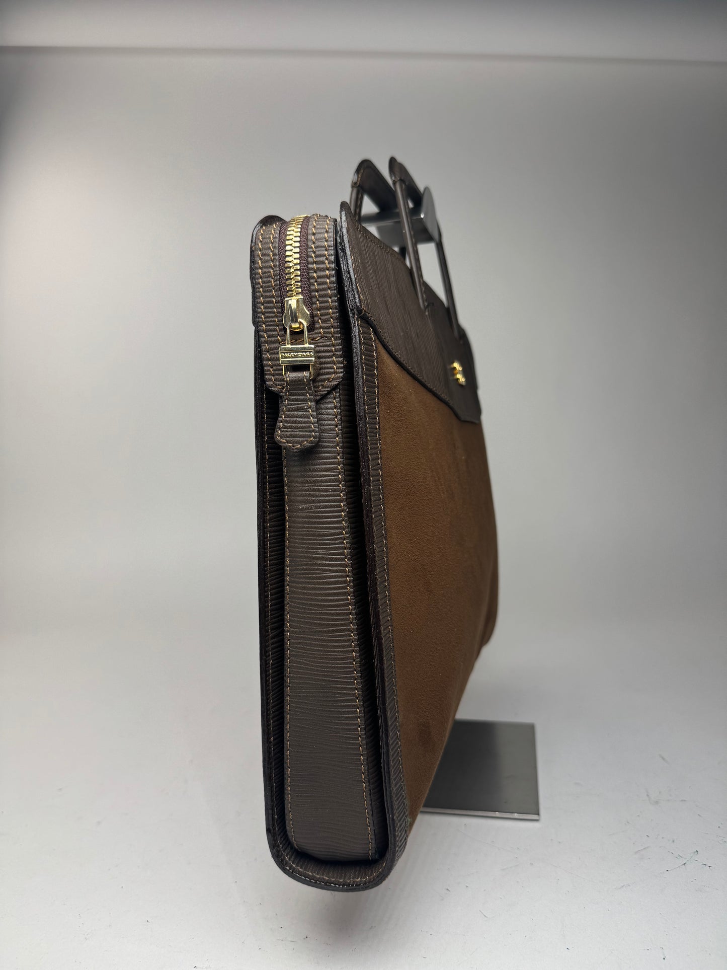 Sac Balenciaga vintage en cuir et laine marron