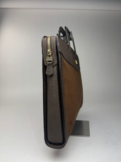 Sac Balenciaga vintage en cuir et laine marron