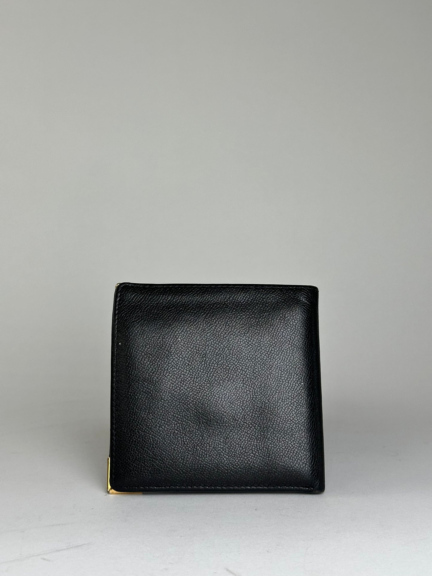 Vintage Saint Laurent Leather Wallet Black Gold