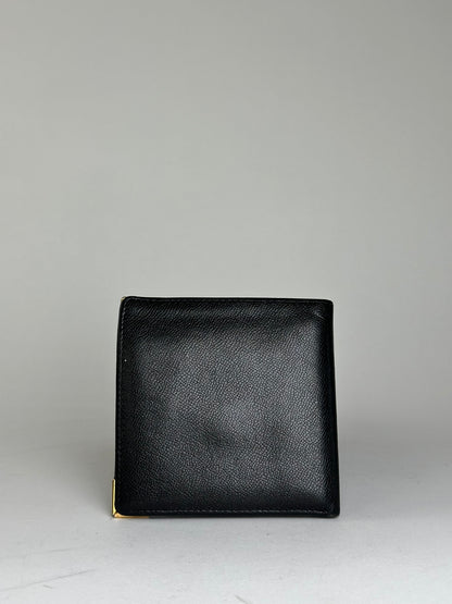 Vintage Saint Laurent Leather Wallet Black Gold
