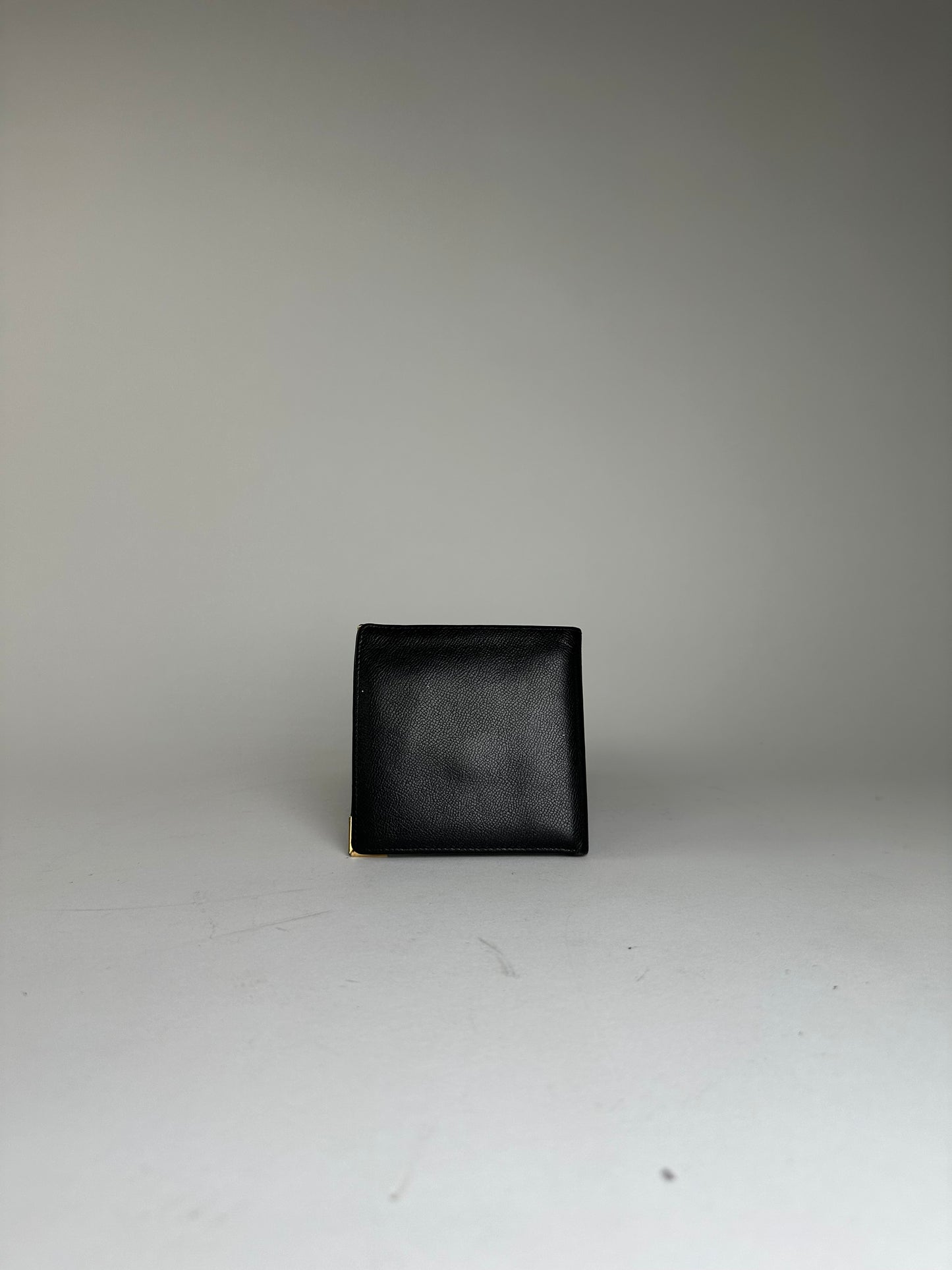Vintage Saint Laurent Leather Wallet Black Gold
