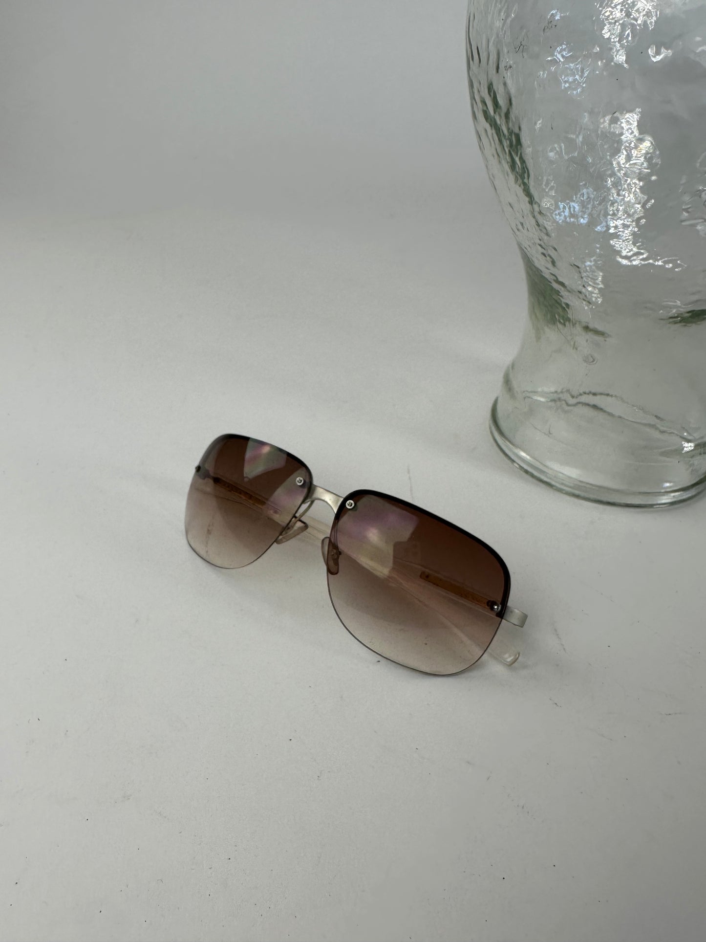 Vintage Prada Transparent Sunglasses Brown White