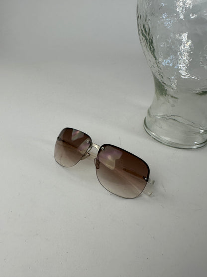 Vintage Prada Transparent Sunglasses Brown White