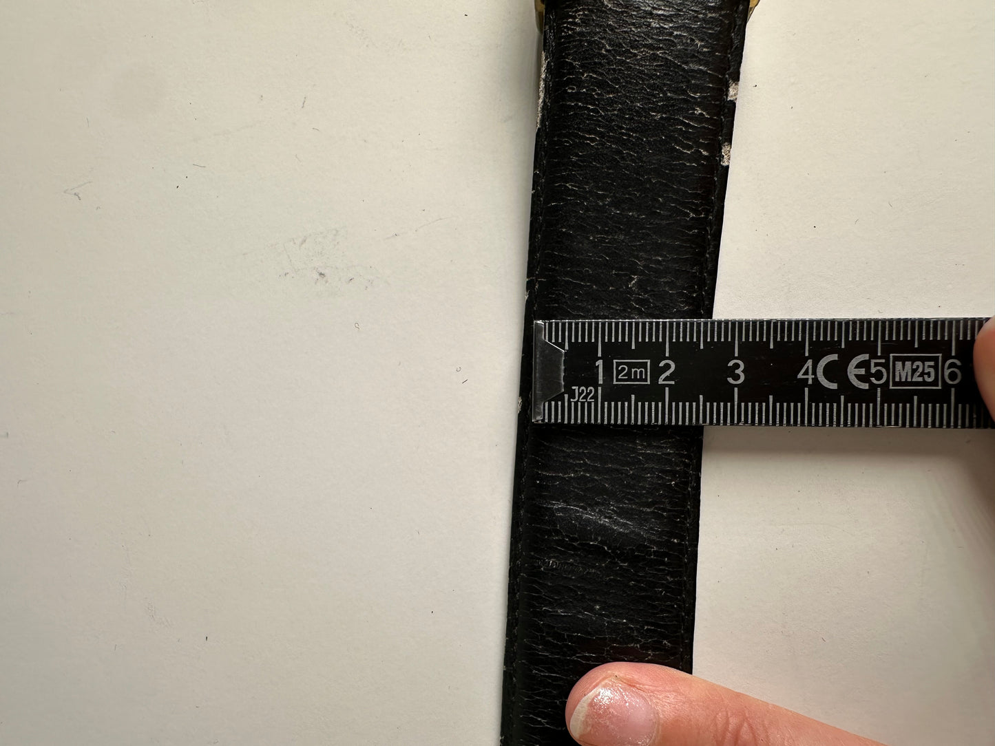 Vintage Dior Monogram Logo Leather Belt Black Silver