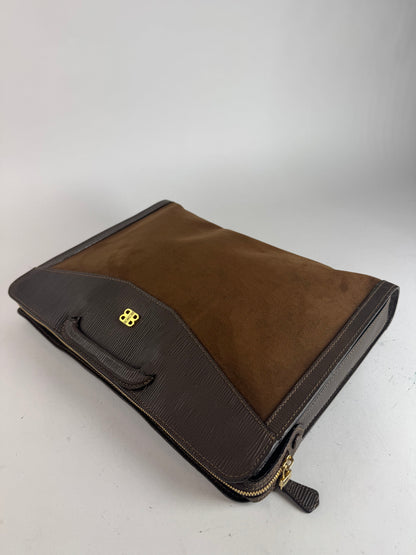 Sac Balenciaga vintage en cuir et laine marron