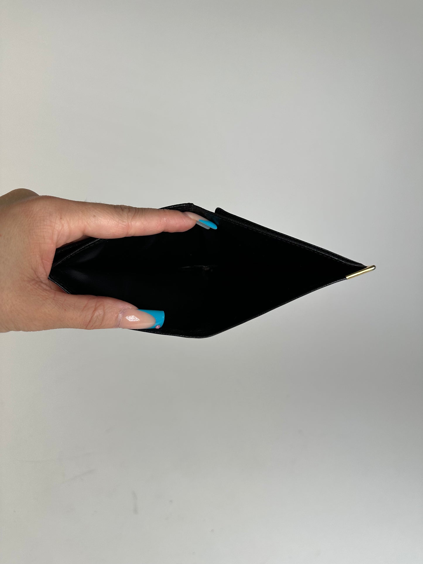 Vintage Saint Laurent Leather Wallet Black Gold