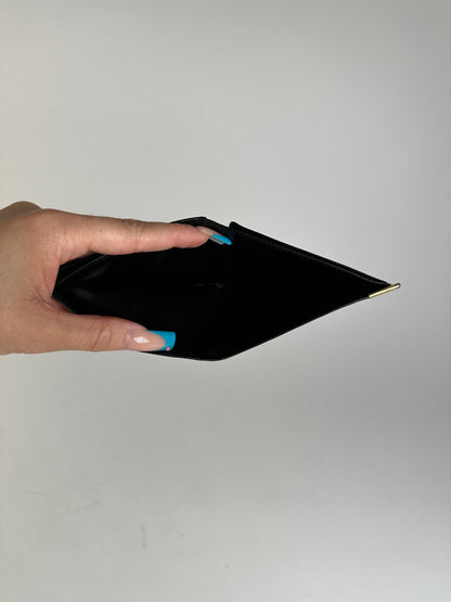 Vintage Saint Laurent Leather Wallet Black Gold