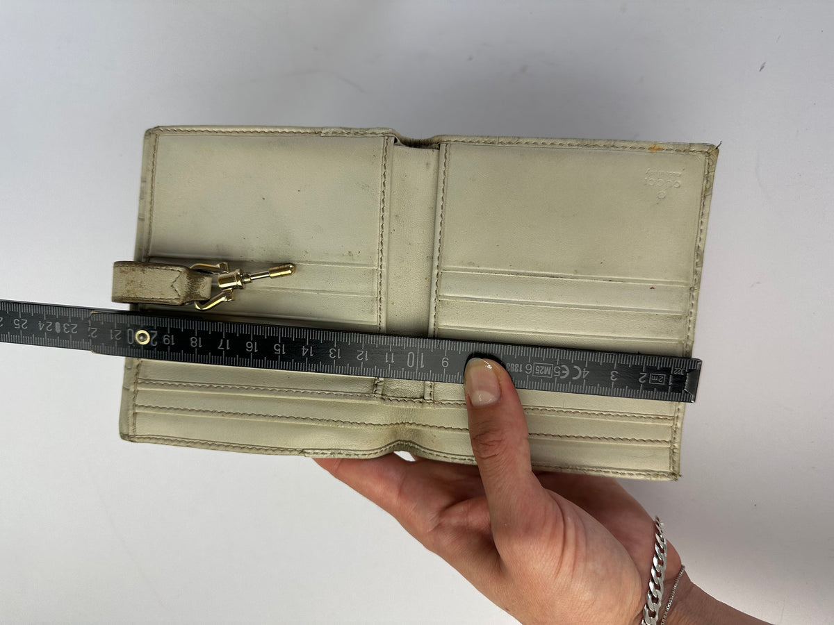 Vintage Gucci GG Supreme Bifold Wallet c. 2010s Cream Beige