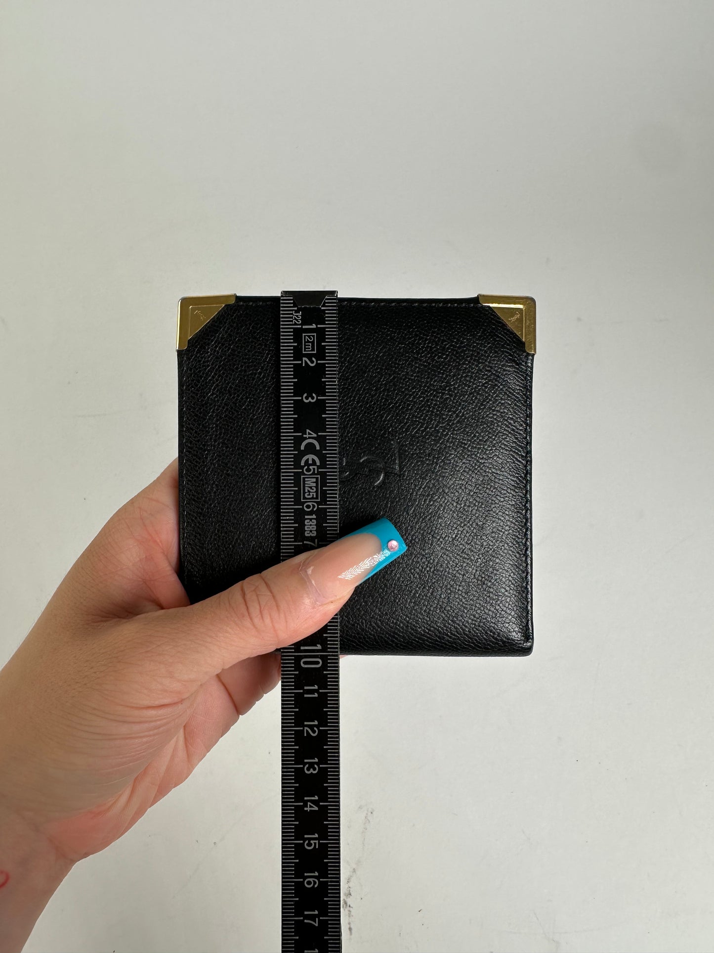 Vintage Saint Laurent Leather Wallet Black Gold