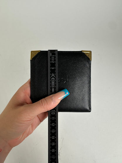 Vintage Saint Laurent Leather Wallet Black Gold