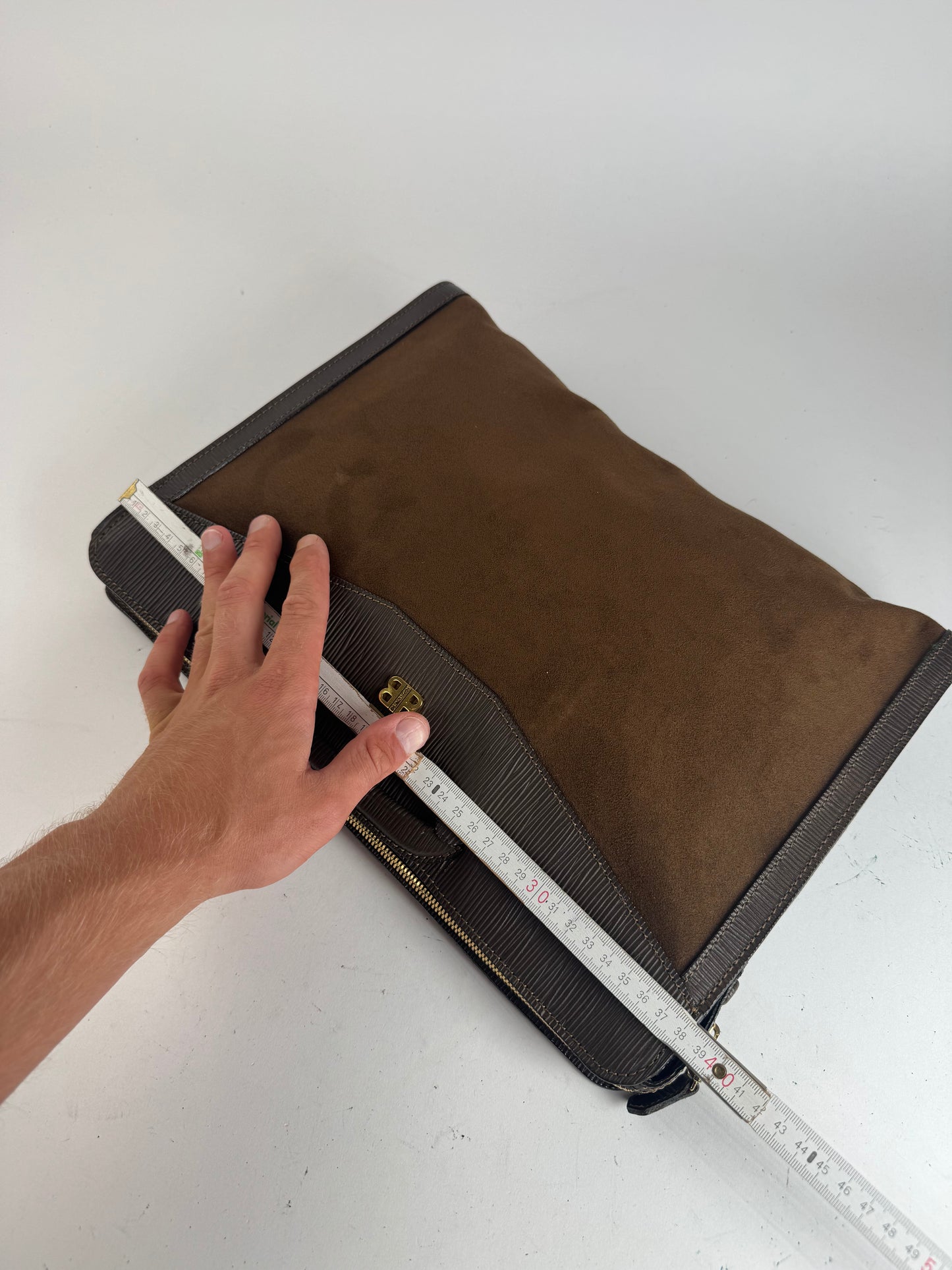 Sac Balenciaga vintage en cuir et laine marron