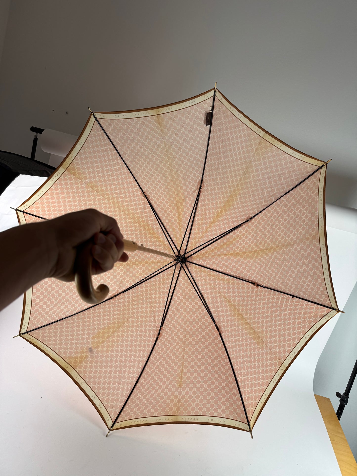 Vintage Celine Monogram Umbrella Pink