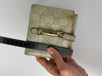Vintage Gucci GG Supreme Bifold Wallet c. 2010s Cream Beige