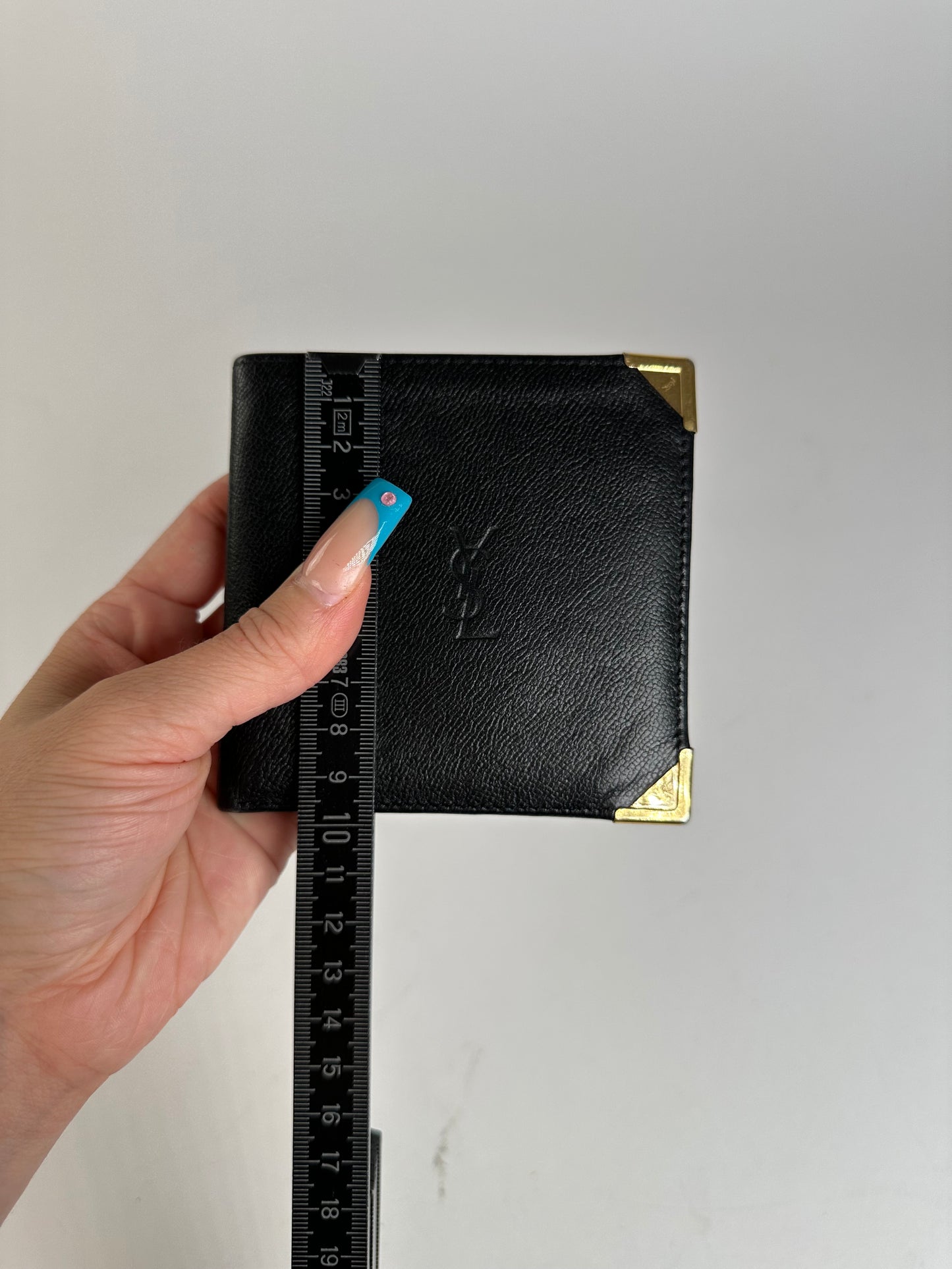 Vintage Saint Laurent Leather Wallet Black Gold