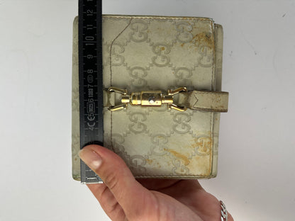 Vintage Gucci GG Supreme Bifold Wallet c. 2010s Cream Beige