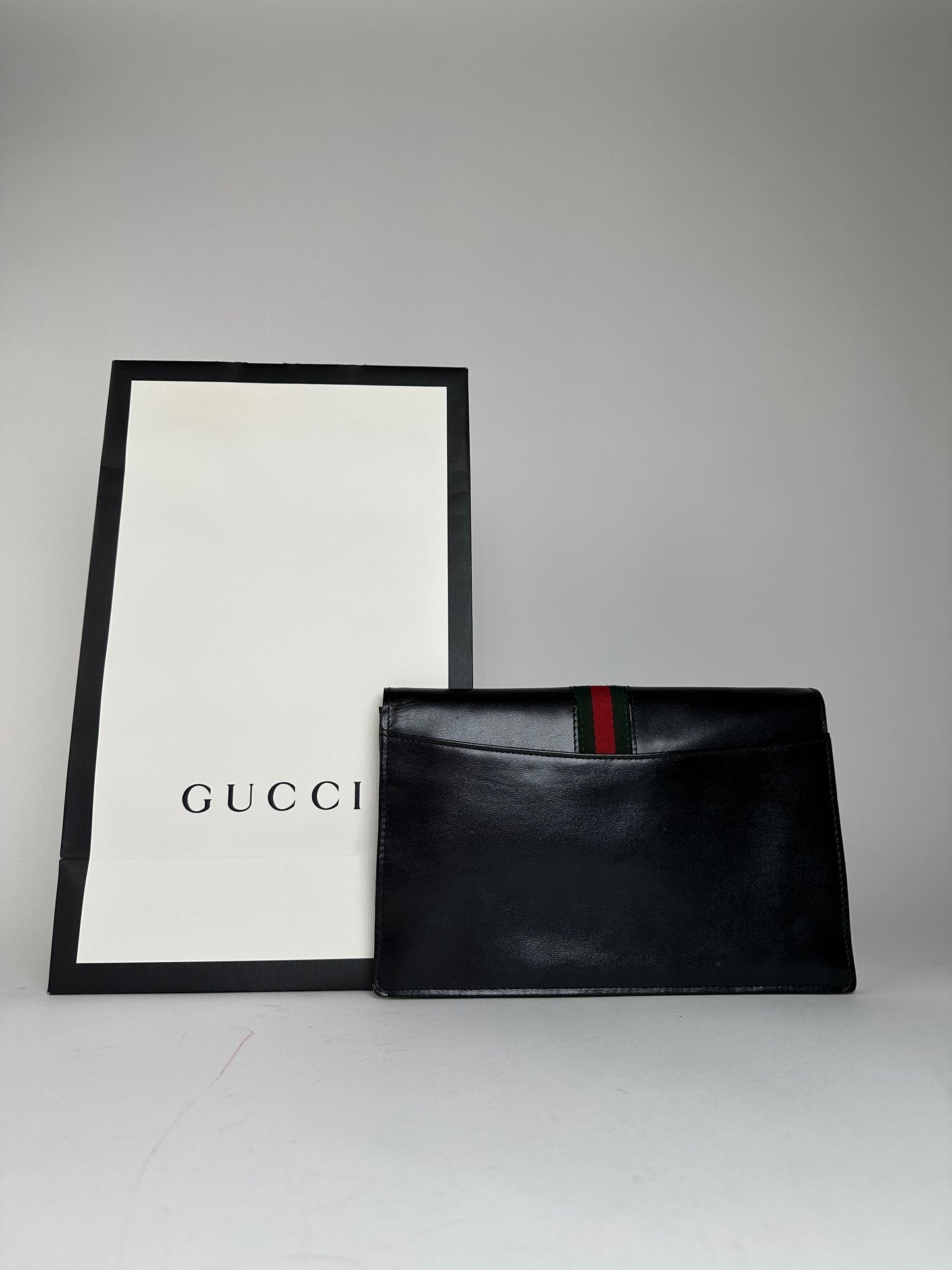 Vintage Gucci Leather Clutch Black
