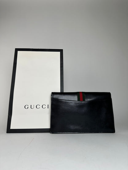 Vintage Gucci Leather Clutch Black