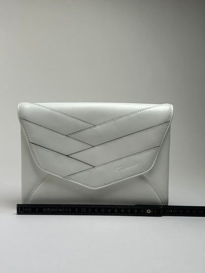 Vintage Givenchy Licensed Flap Crossbody Bag Late 1980s White