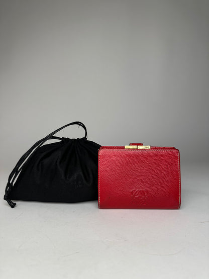 Vintage Loewe Madrid Logo Leather Wallet Red