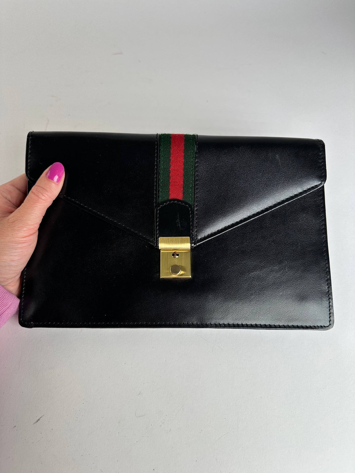 Vintage Gucci Leather Clutch Black