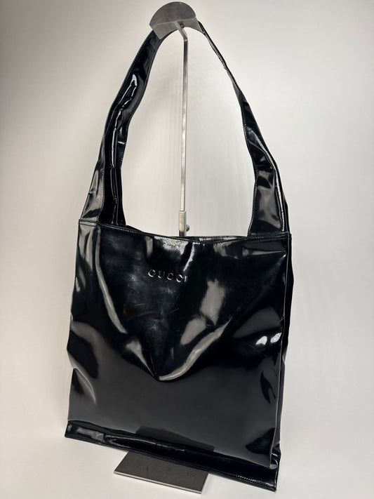 Vintage Gucci Patent Leather Handbag Black