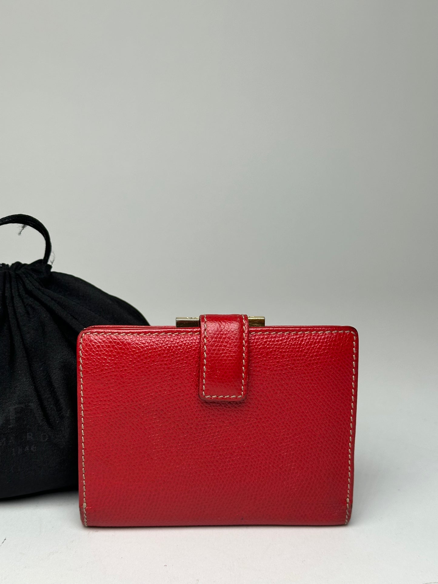 Vintage Loewe Madrid Logo Leather Wallet Red