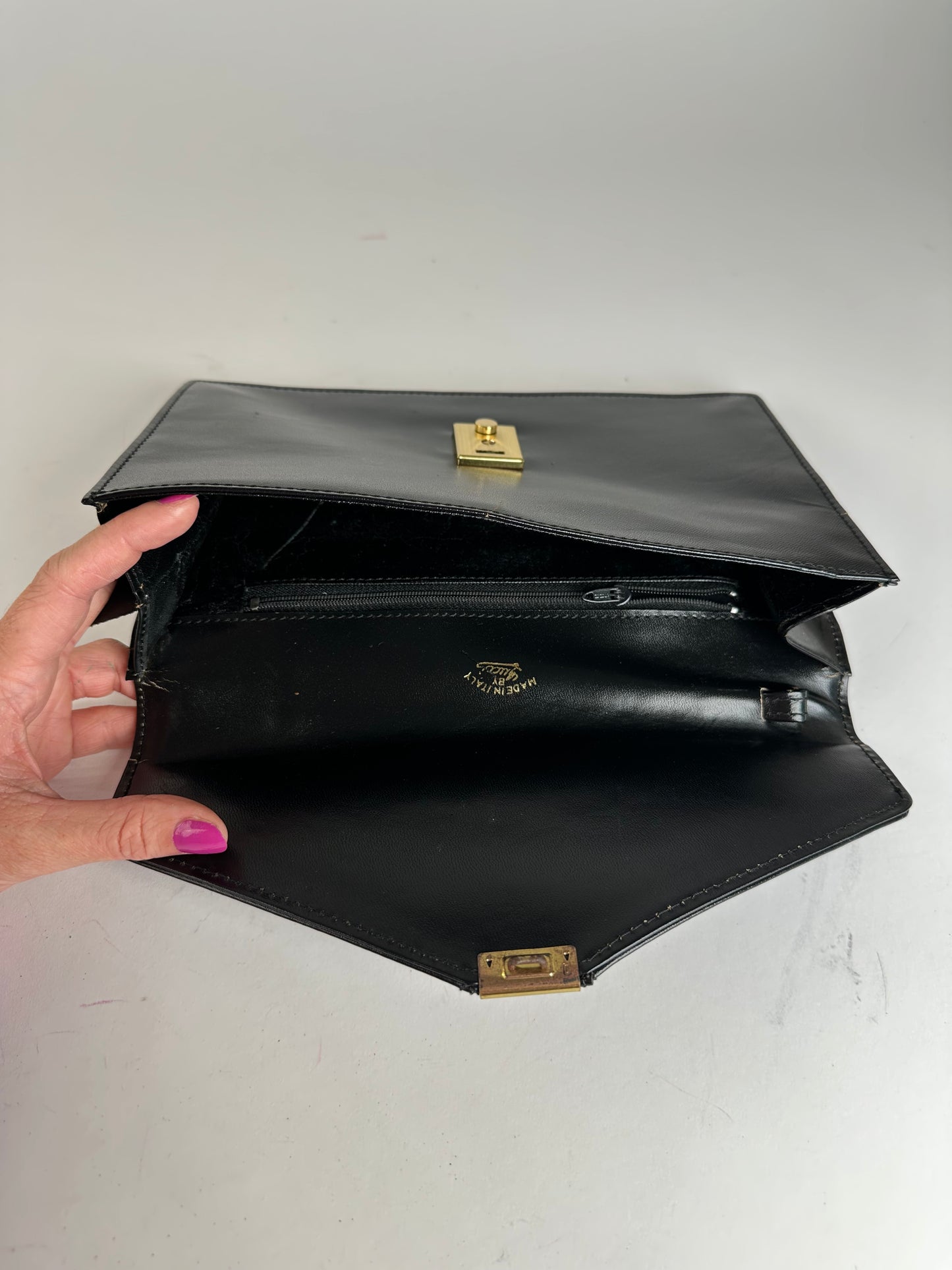 Vintage Gucci Leather Clutch Black