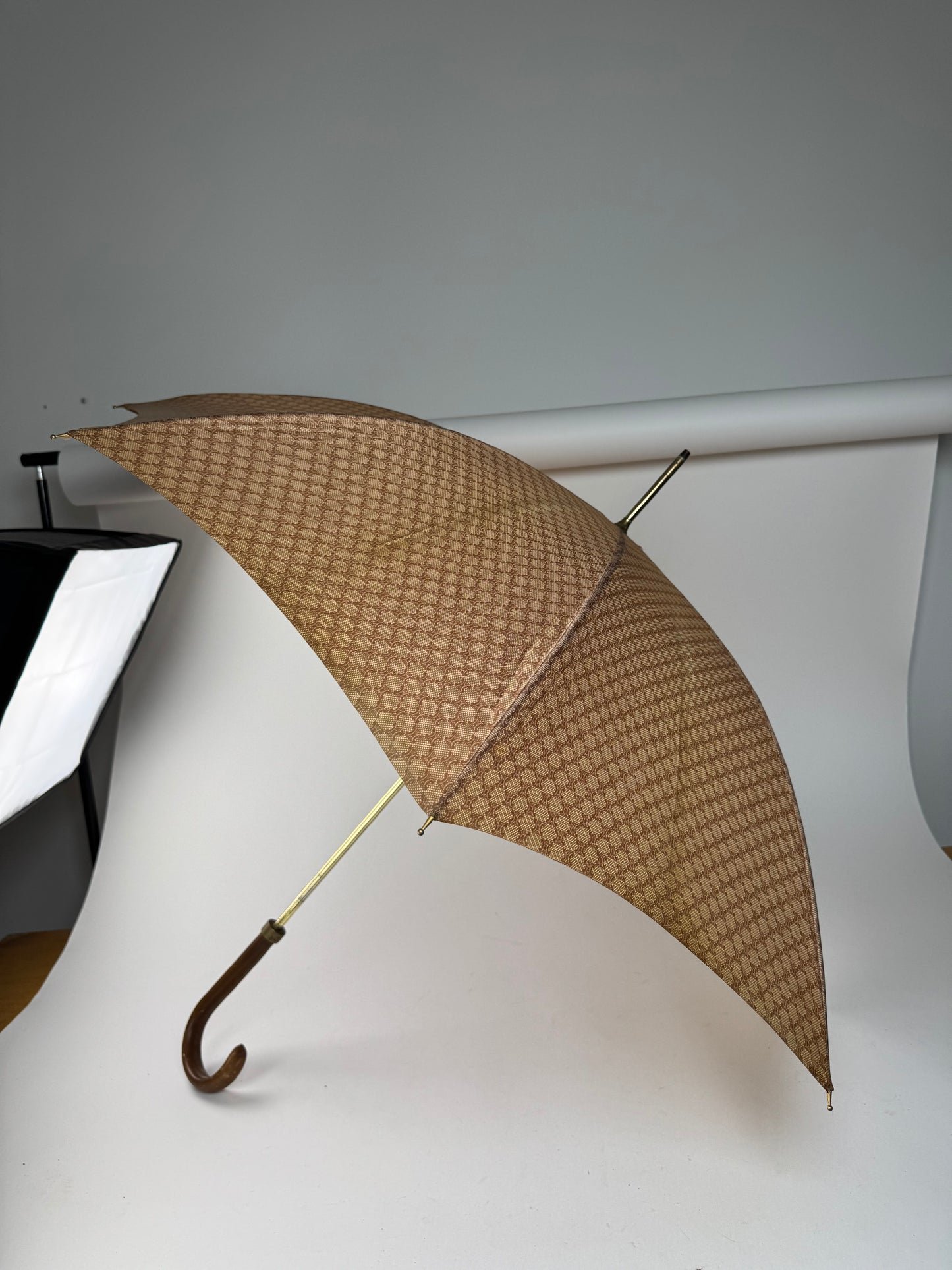 Vintage Celine Monogram Umbrella Beige