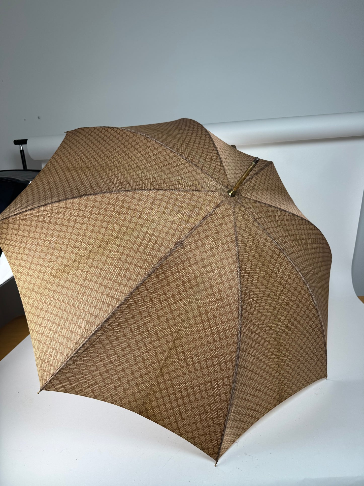 Vintage Celine Monogram Umbrella Beige