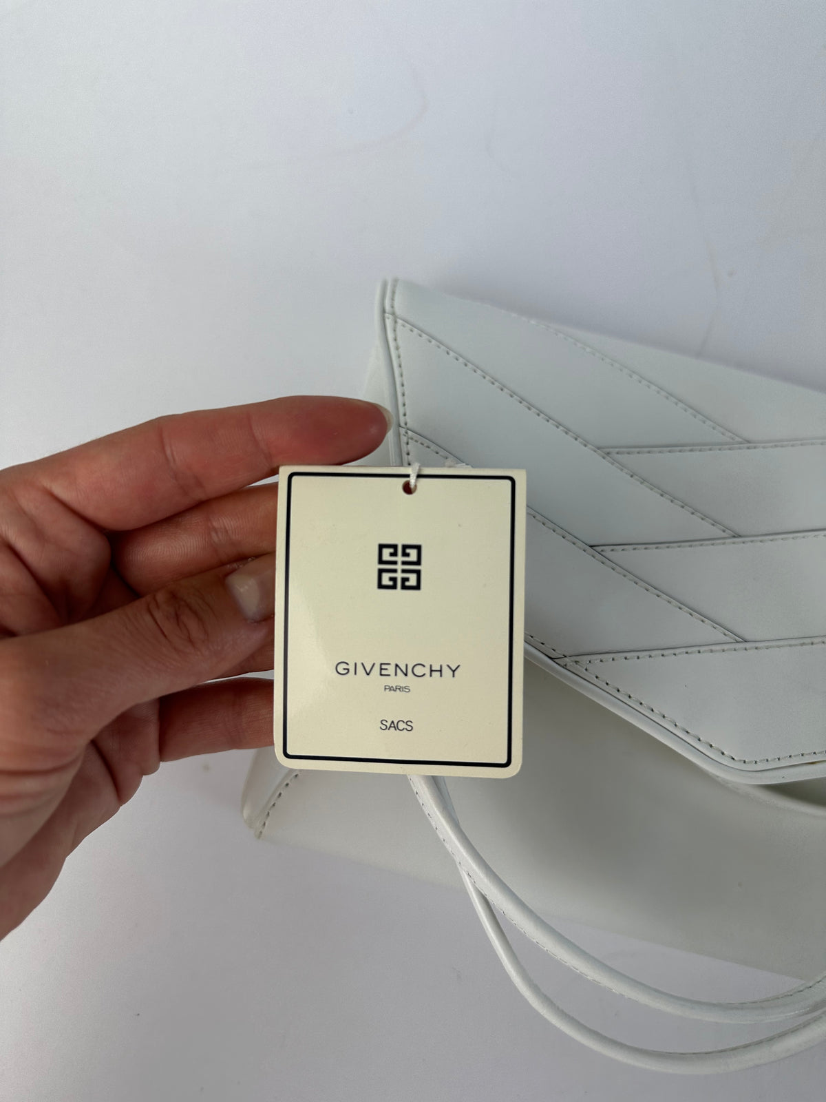 Vintage Givenchy Licensed Flap Crossbody Bag Late 1980s White