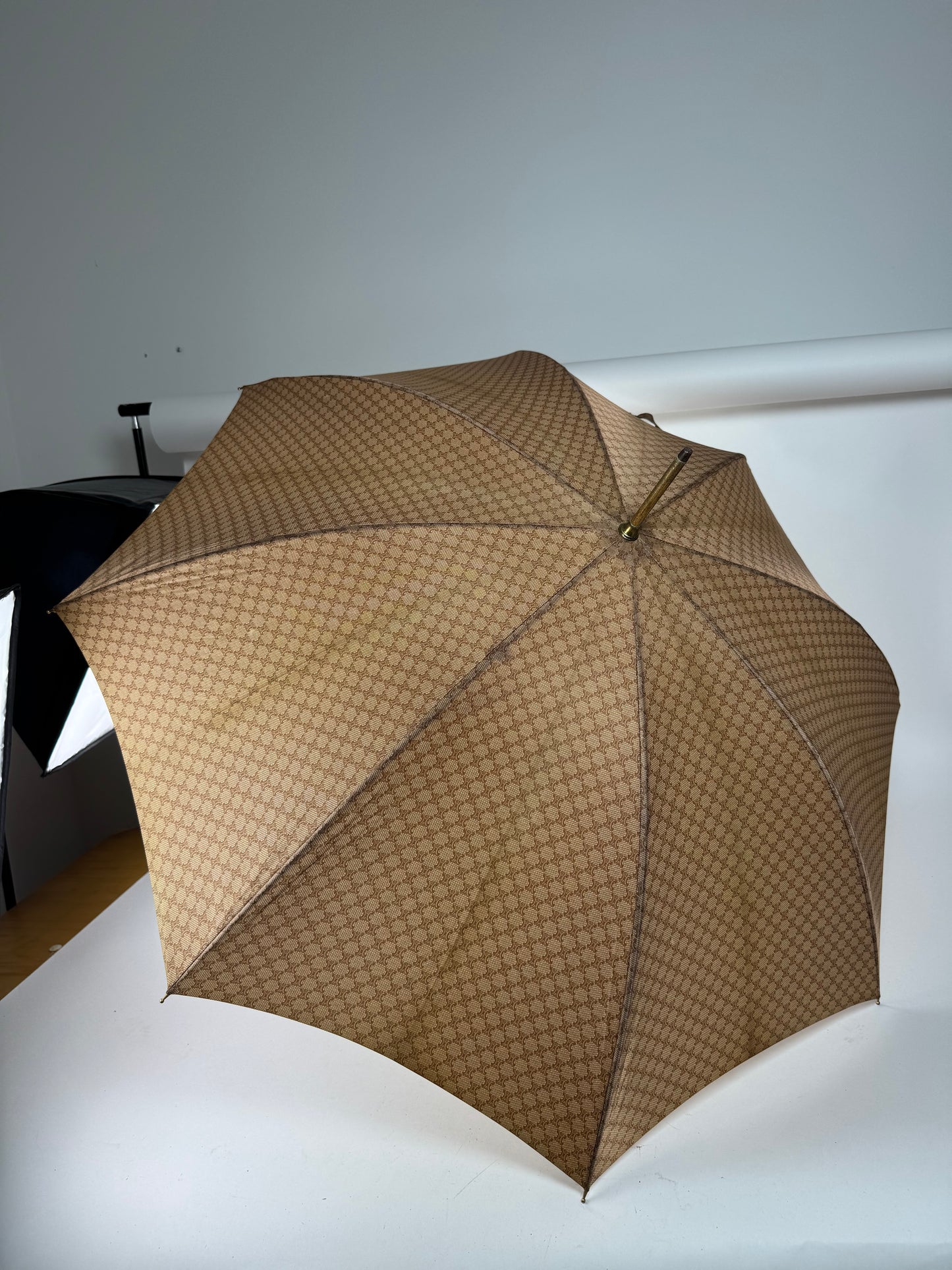 Vintage Celine Monogram Umbrella Beige