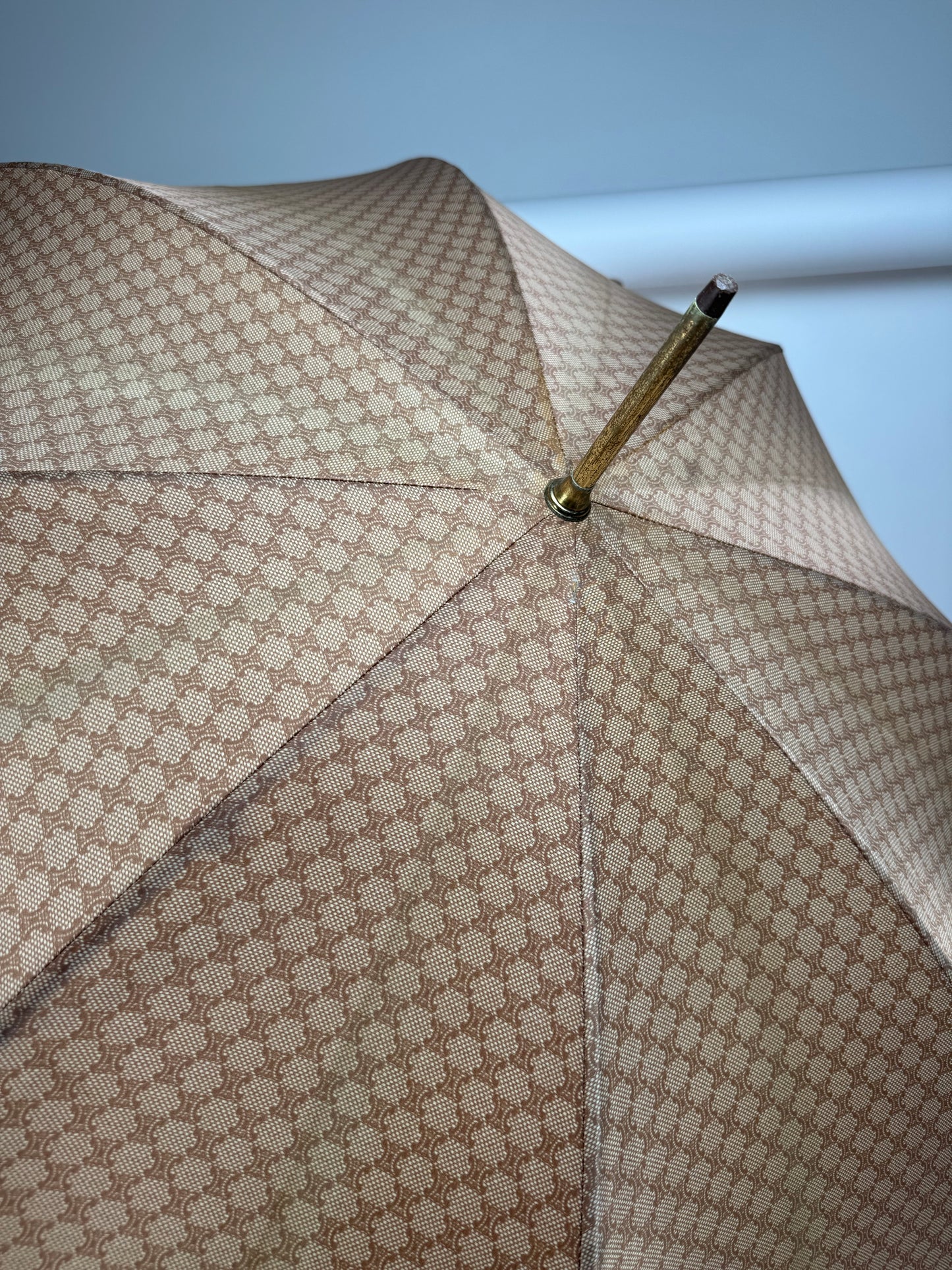 Vintage Celine Monogram Umbrella Beige