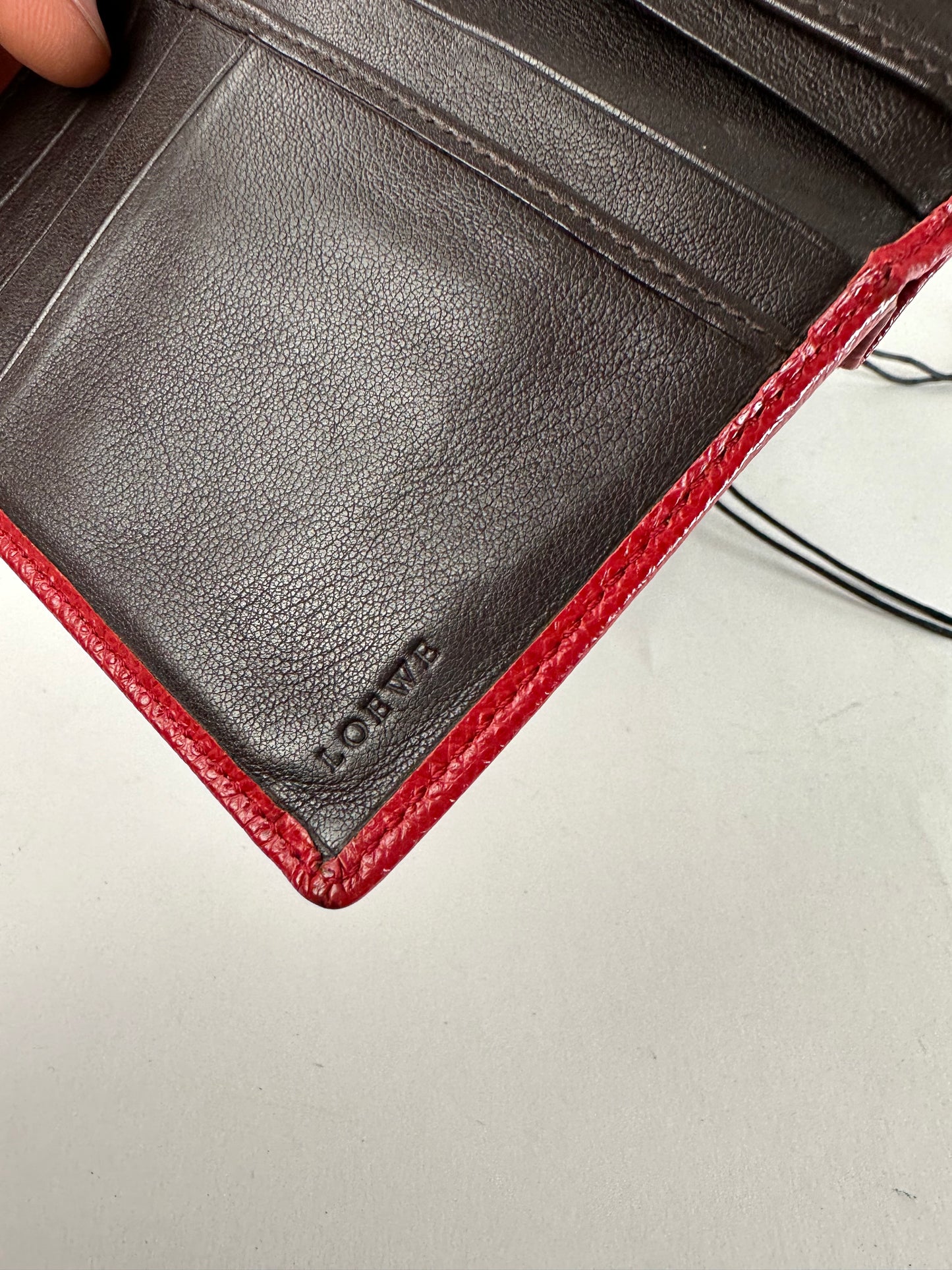 Vintage Loewe Madrid Logo Leather Wallet Red