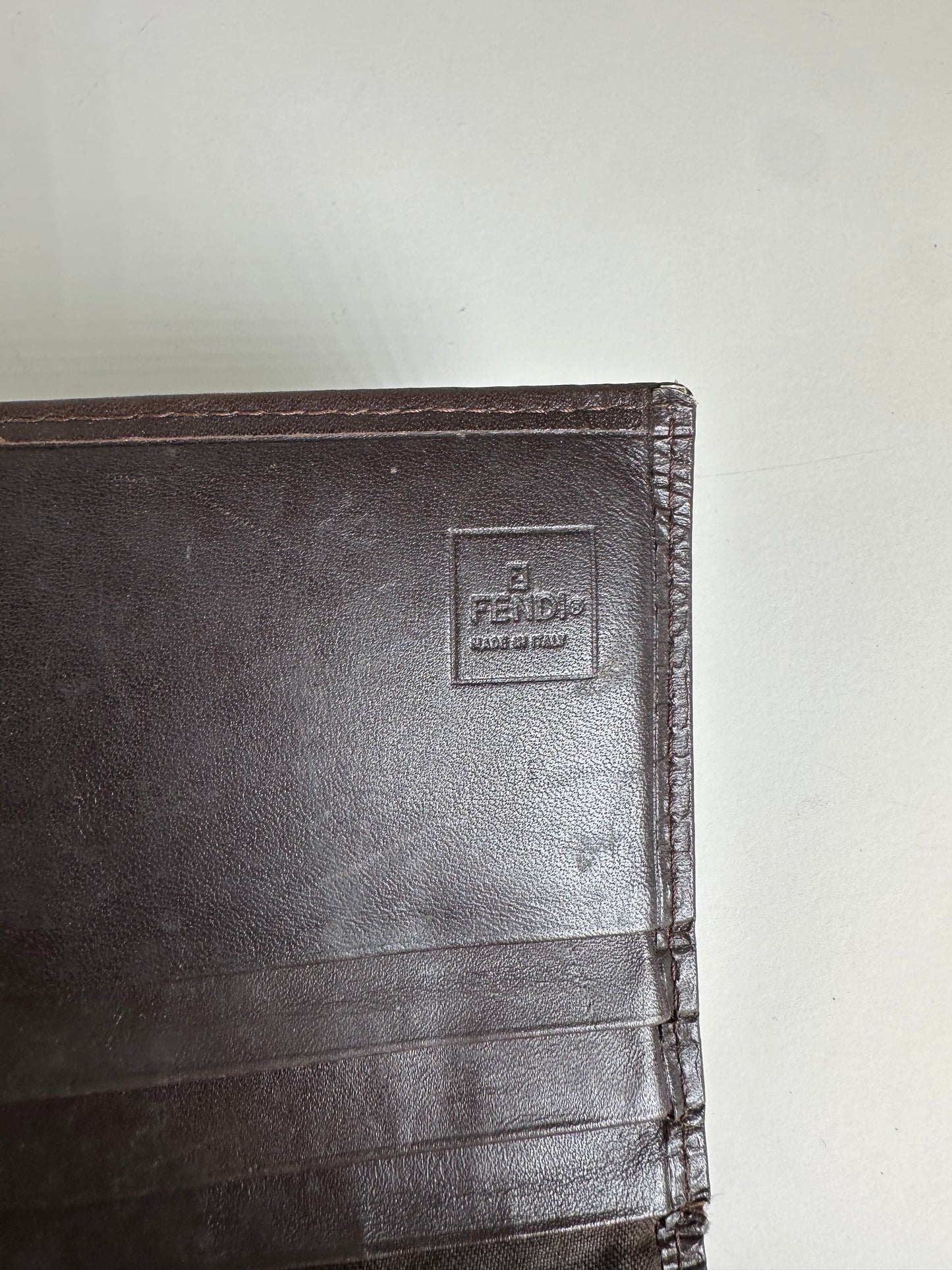 Vintage Fendi FF Monogram Fabric Wallet Brown Tan