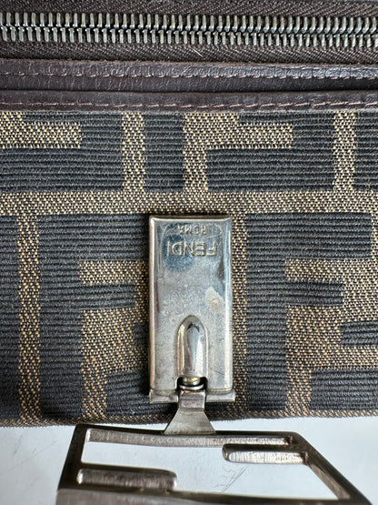 Vintage Fendi FF Monogram Fabric Wallet Brown Tan