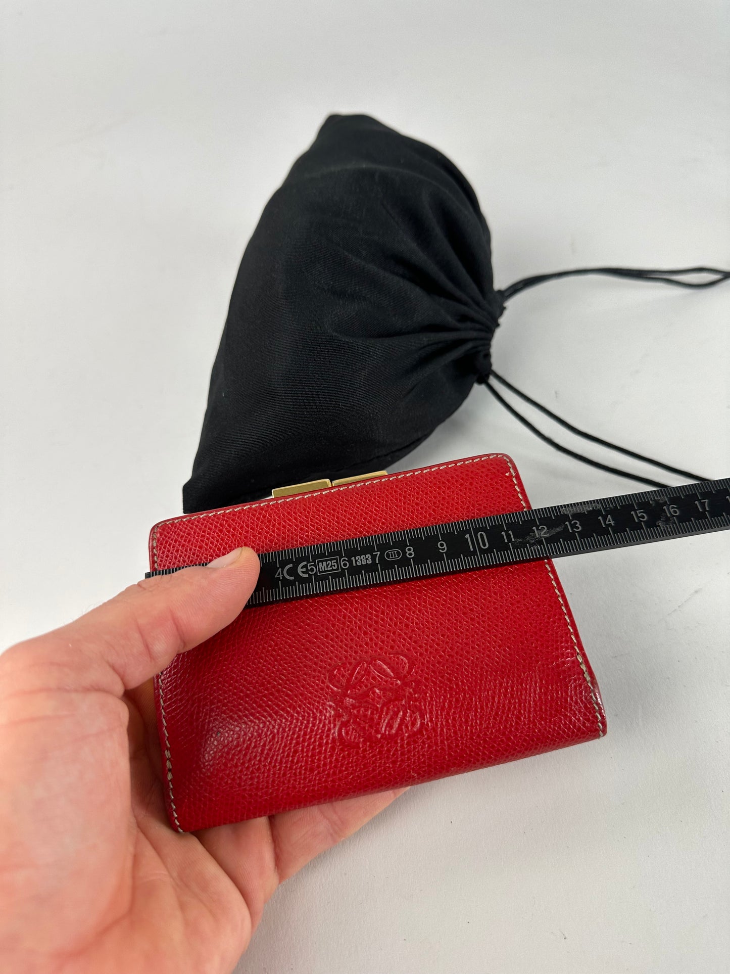 Vintage Loewe Madrid Logo Leather Wallet Red