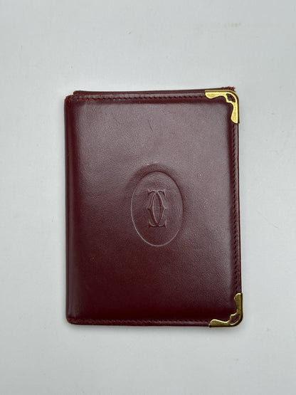 Vintage Cartier Leather Card Holder Burgundy