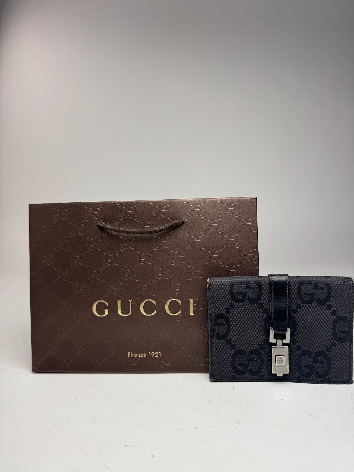 Vintage Gucci Monogram Jackie Card holder black