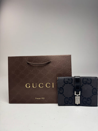Vintage Gucci Monogram Jackie Card holder black