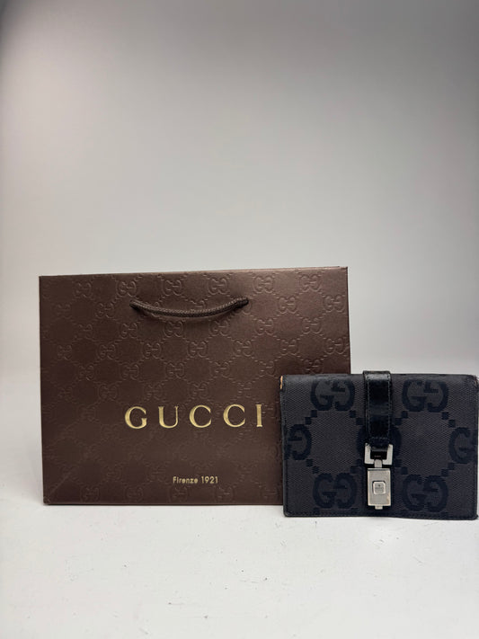 Vintage Gucci Monogram Jackie Card holder black