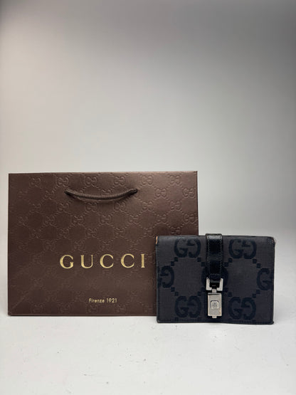 Vintage Gucci Monogram Jackie Card holder black