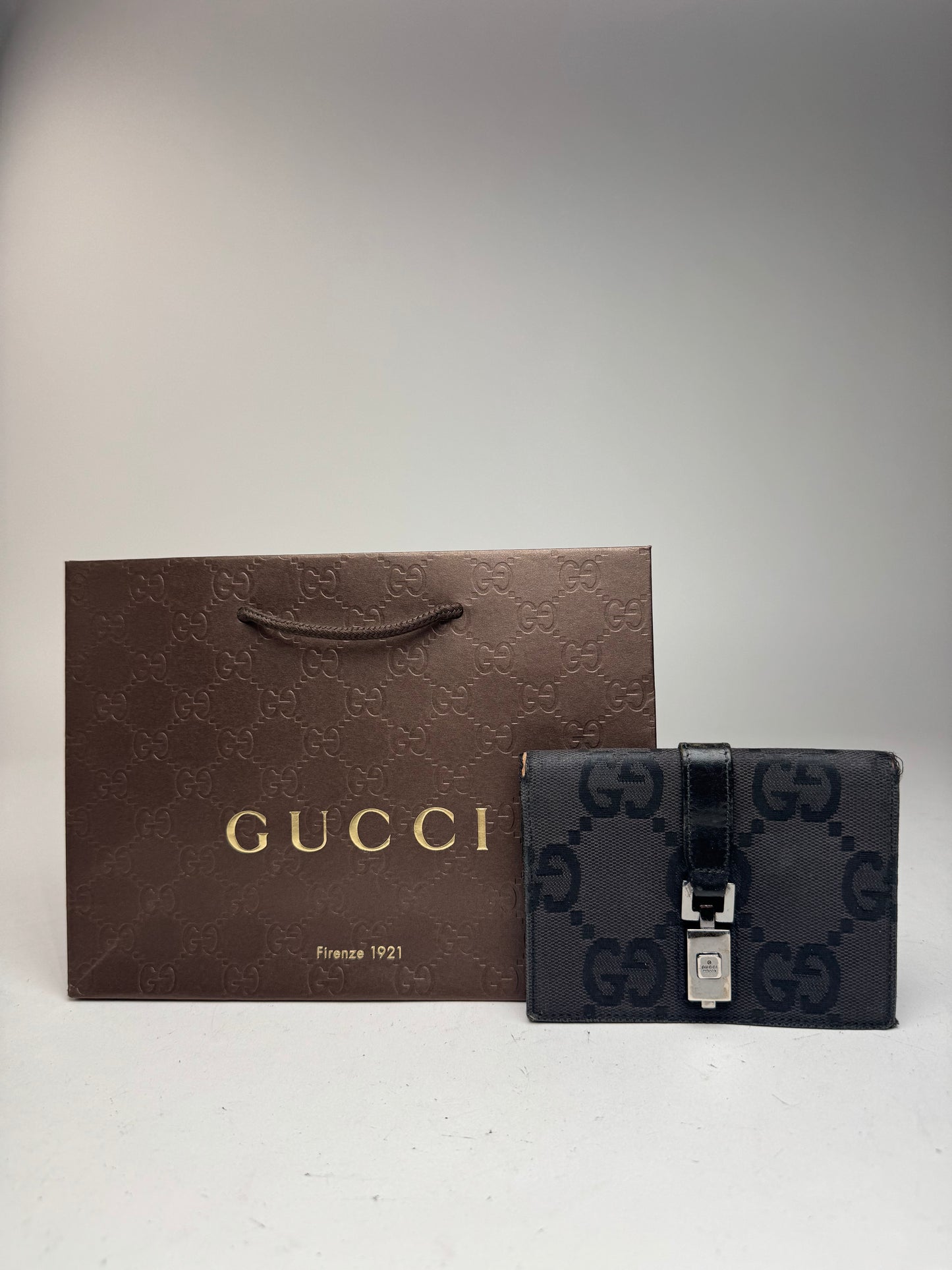 Vintage Gucci Monogram Jackie Card holder black