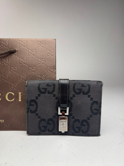 Vintage Gucci Monogram Jackie Card holder black